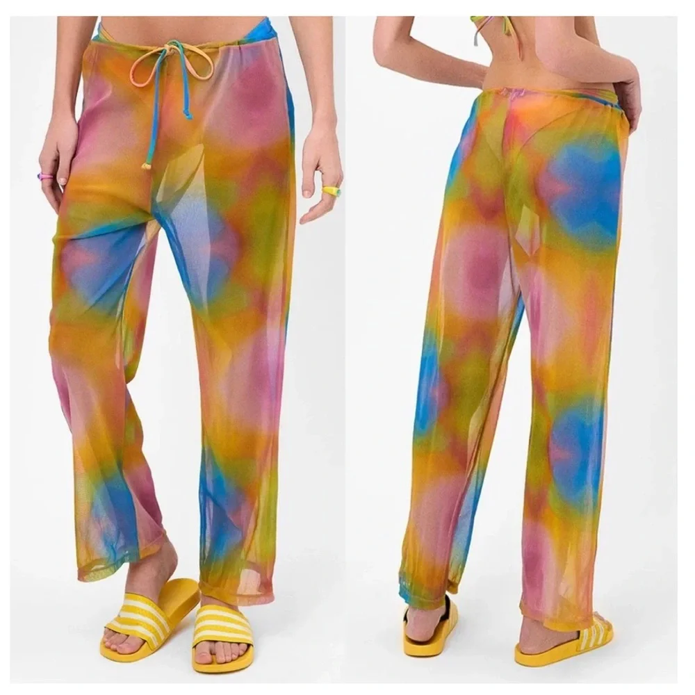 Frankie’s Bikinis Michelle Low Rise Wide Leg Pants Serotonin XS